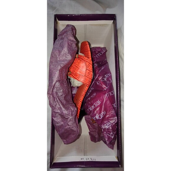 New Size 7 M  90s Moda Spana  Seattle Faux Leather Open Toe Slip On Buckle Shoes - Picture 7 of 8